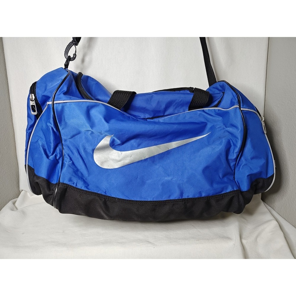 Nike Duffel Gym Sports Travel Bag Blue‎ Shoulder Strap BA1769-483 Large Swoosh